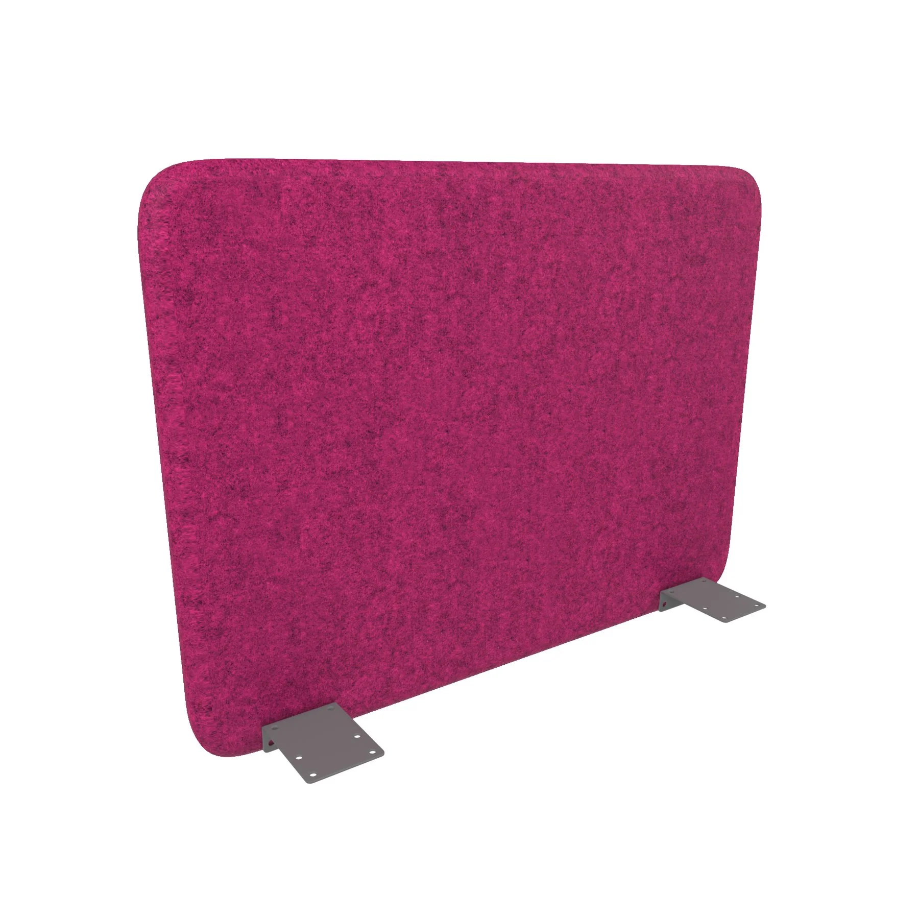 Acoustic desk screen Narbutas Top 530, 700 x 36 x 530 mm, fabric Velito Presto dark pink melange, gray metal