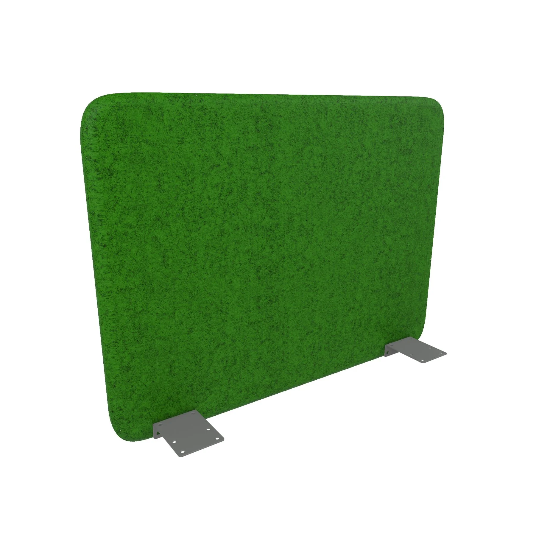 Acoustic desk screen Narbutas Top 530, 700 x 36 x 530 mm, fabric Velito Presto green melange, gray metal