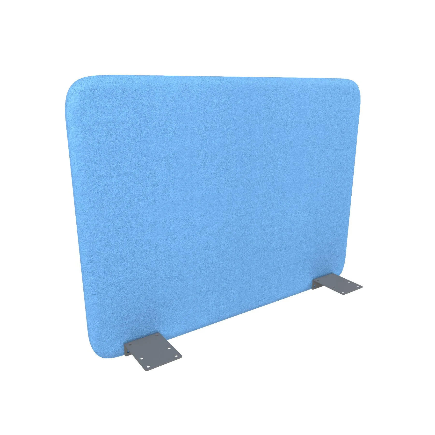 Acoustic desk screen Narbutas Top 530, 700 x 36 x 530 mm, fabric Velito Presto light blue, gray metal