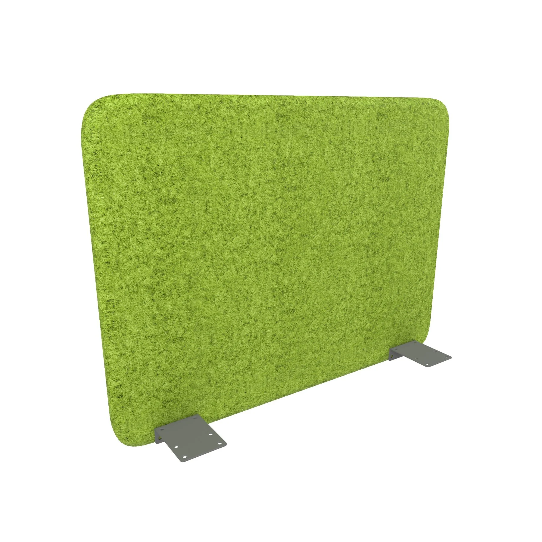 Acoustic desk screen Narbutas Top 530, 700 x 36 x 530 mm, fabric Velito Presto light green melange, gray metal