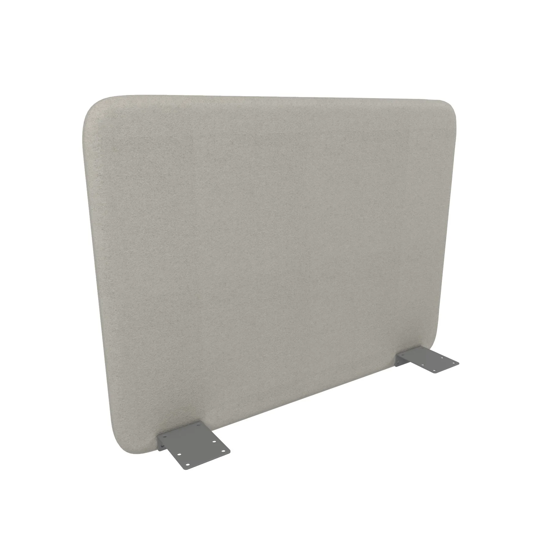 Acoustic desk screen Narbutas Top 530, 700 x 36 x 530 mm, fabric Velito Presto cappuccino, gray metal