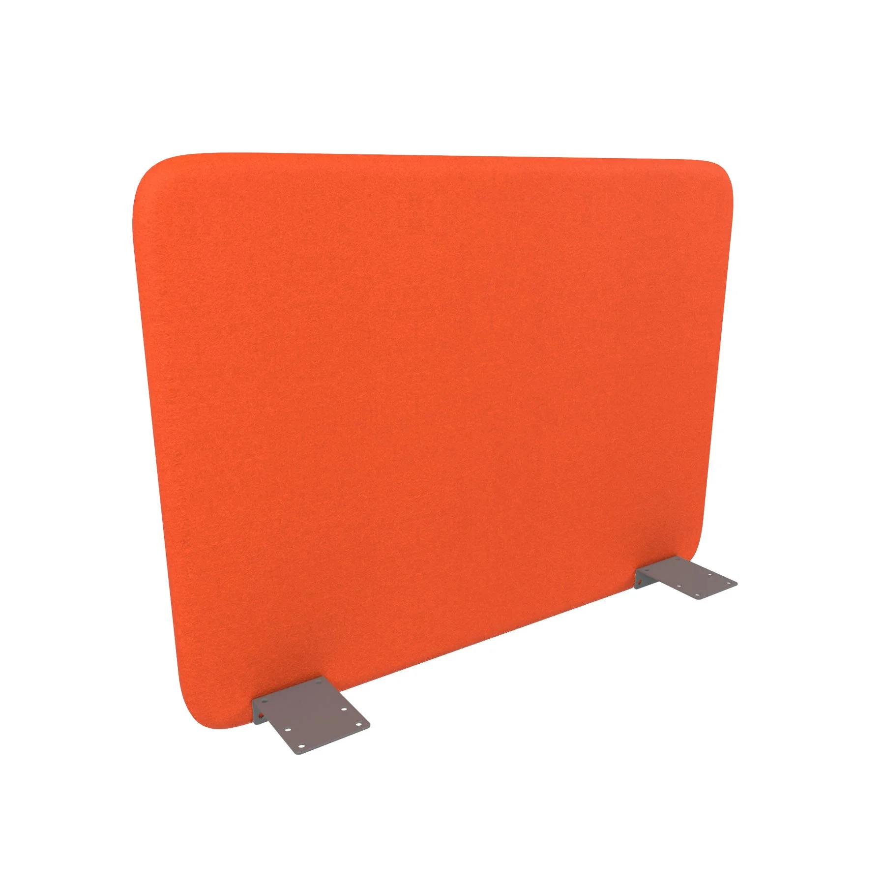 Acoustic desk screen Narbutas Top 530, 700 x 36 x 530 mm, fabric Velito Presto light red, gray metal