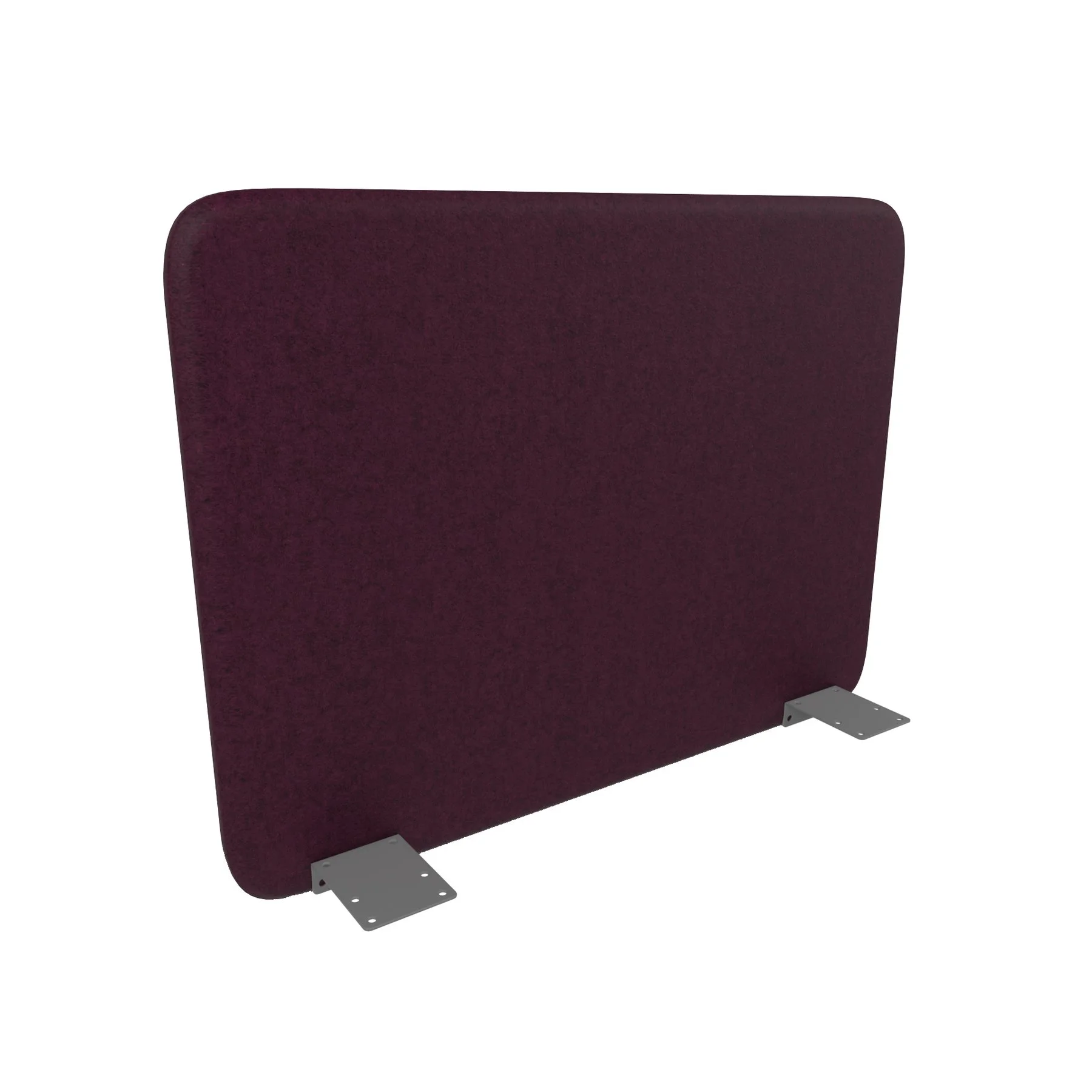 Acoustic desk screen Narbutas Top 530, 700 x 36 x 530 mm, fabric Velito Presto burgundy melange, gray metal