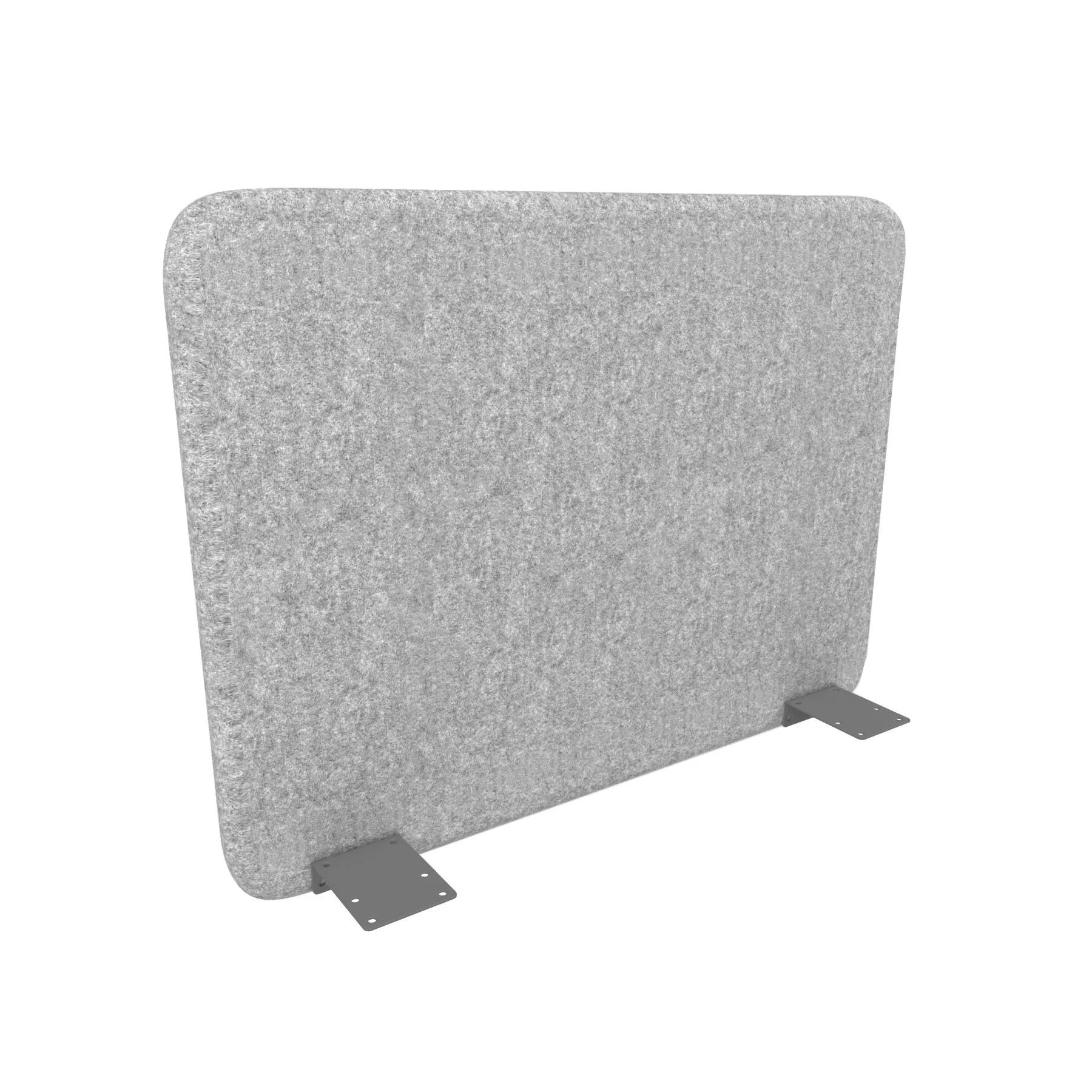 Acoustic desk screen Narbutas Top 530, 700 x 36 x 530 mm, fabric Velito Presto light gray melange, gray metal