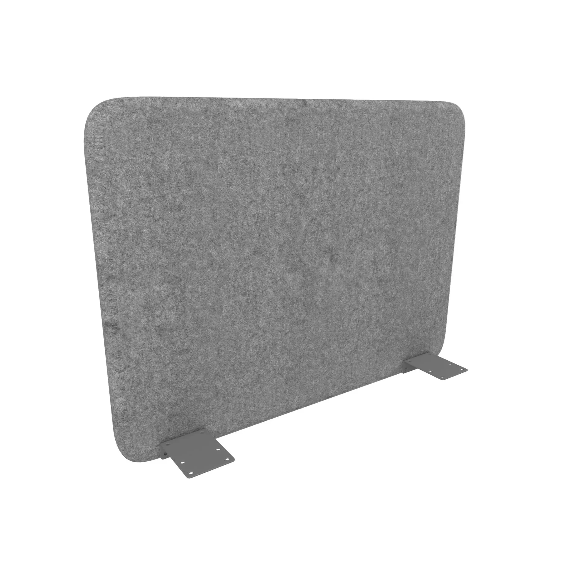 Acoustic desk screen Narbutas Top 530, 700 x 36 x 530 mm, fabric Velito Presto gray melange, gray metal