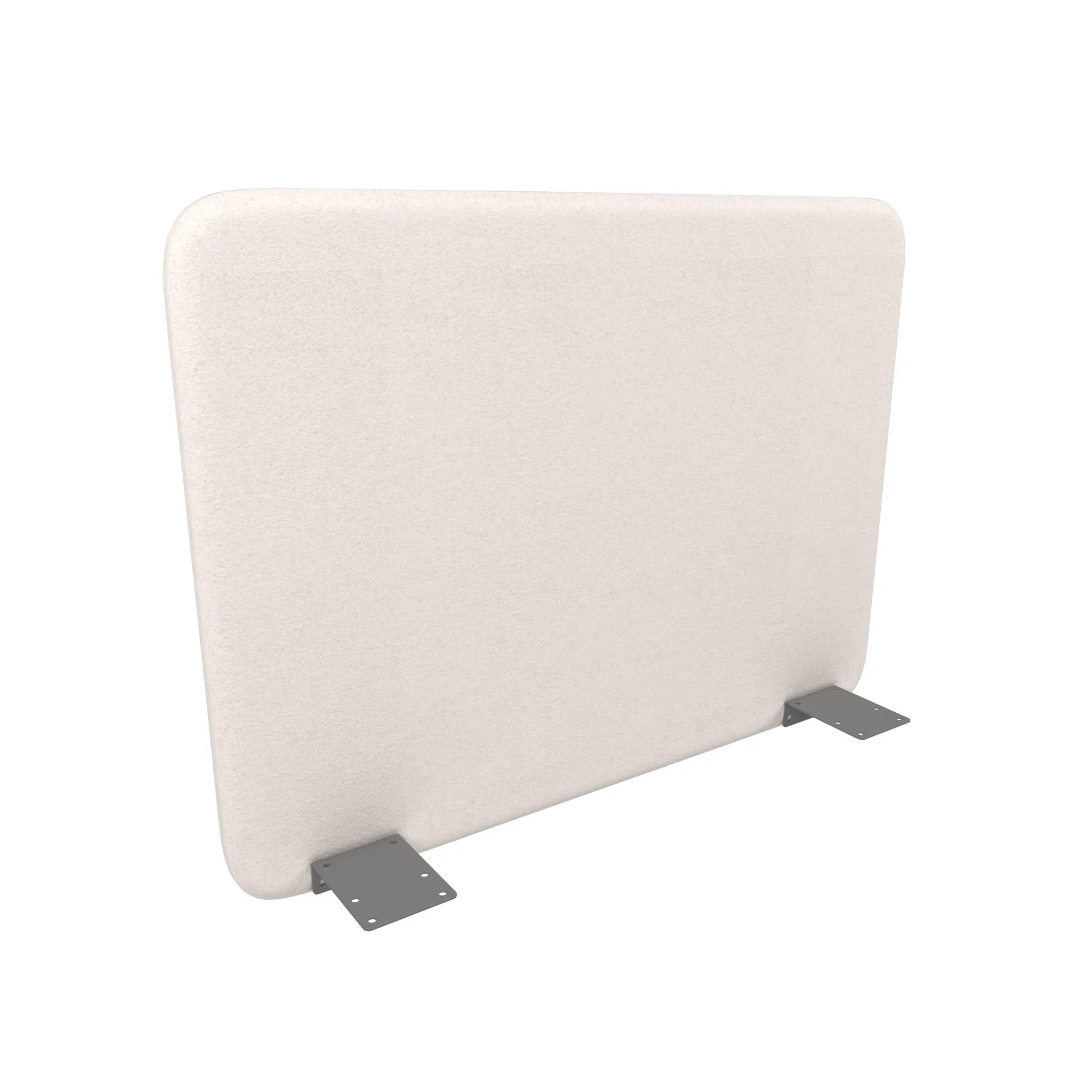 Acoustic desk screen Narbutas Top 530, 700 x 36 x 530 mm, fabric Velito Presto beige, gray metal
