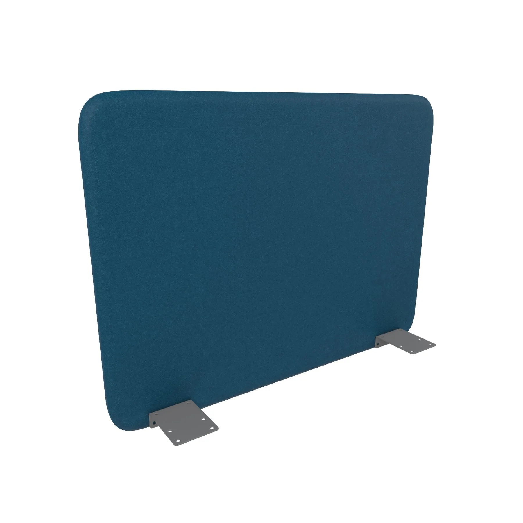 Acoustic desk screen Narbutas Top 530, 700 x 36 x 530 mm, fabric Velito Presto blue, gray metal