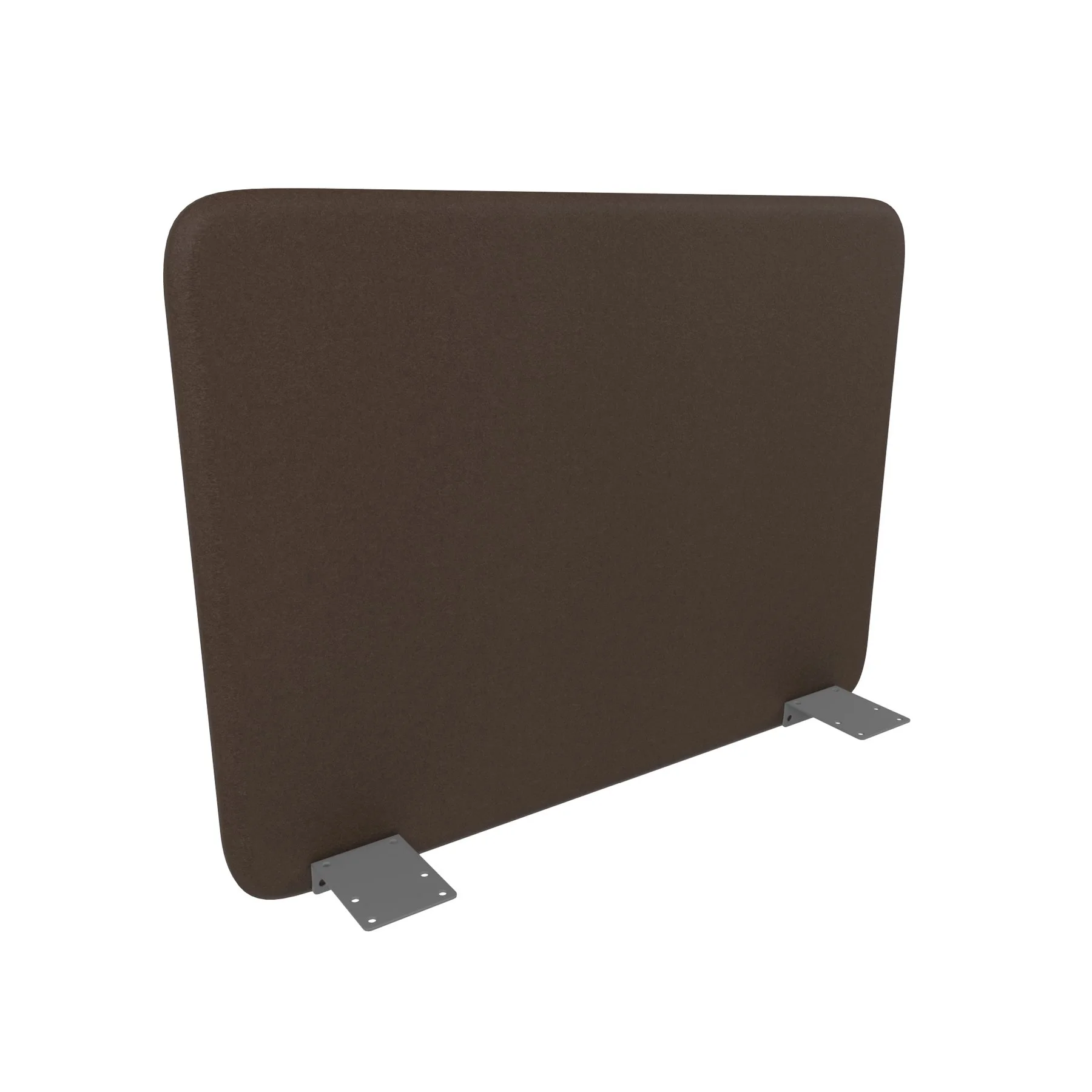 Acoustic desk screen Narbutas Top 530, 700 x 36 x 530 mm, fabric Velito Presto brown melange, gray metal