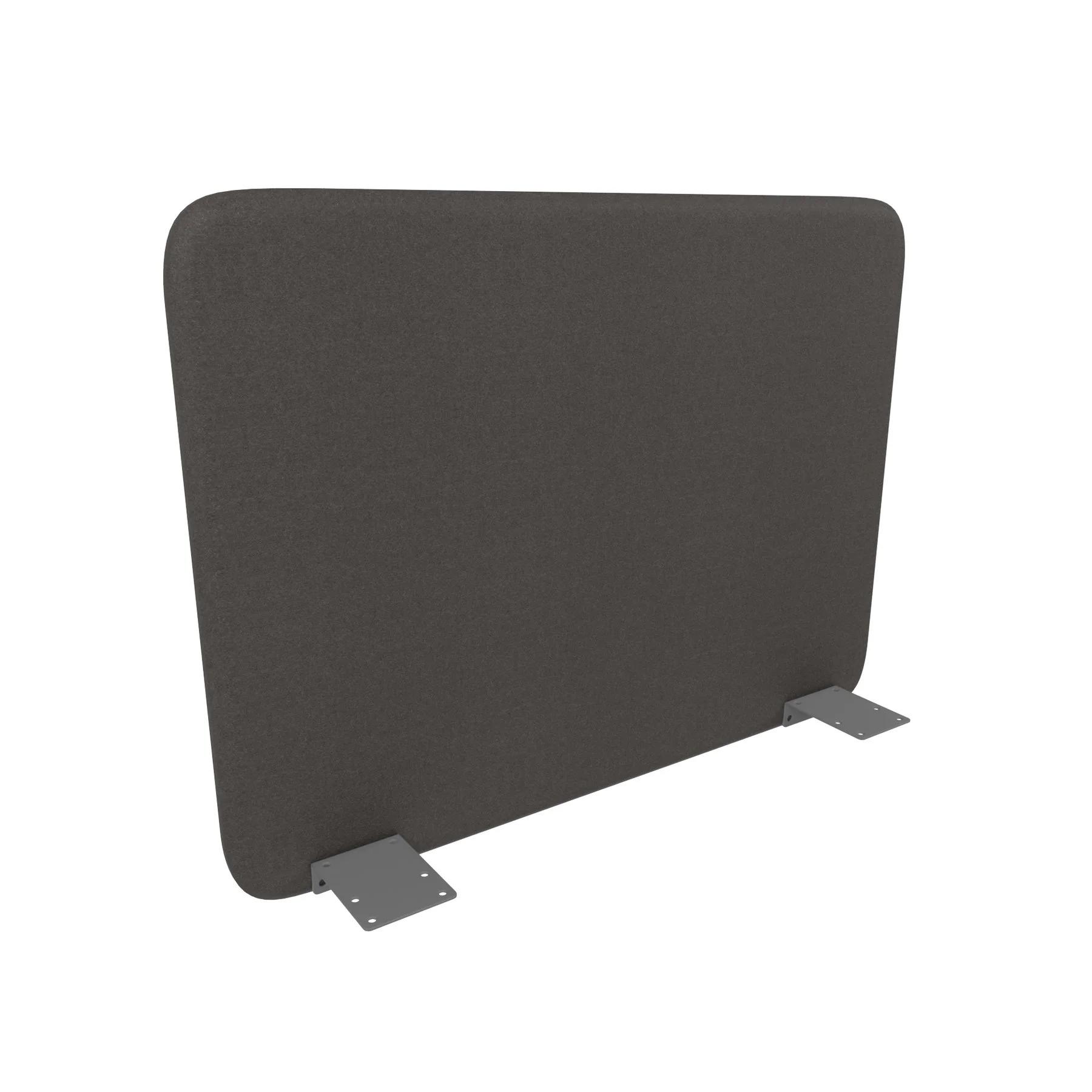 Acoustic desk screen Narbutas Top 530, 700 x 36 x 530 mm, fabric Velito Presto dark gray, gray metal