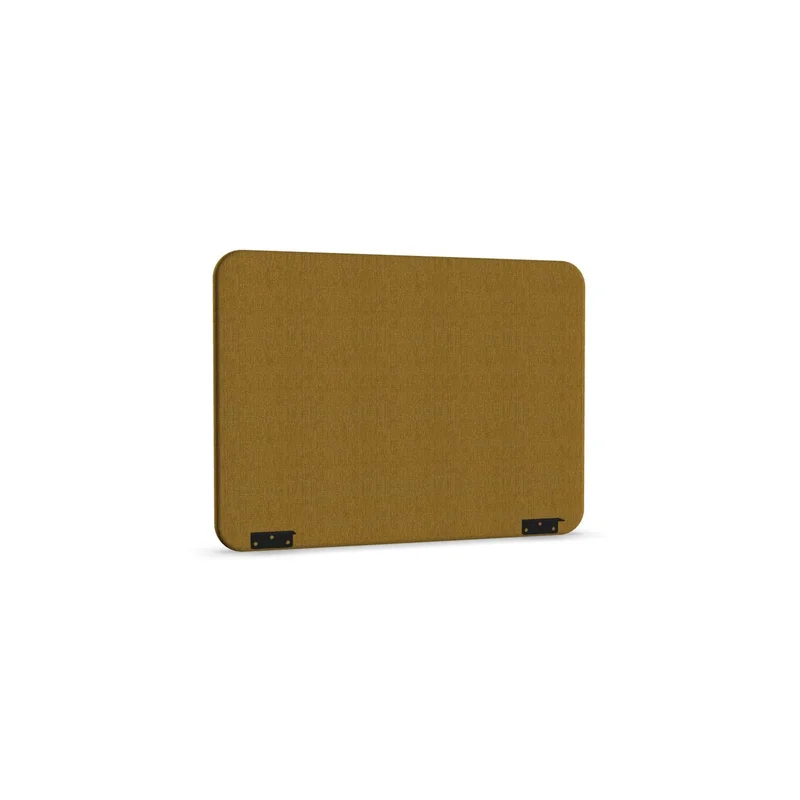 Acoustic desk screen Narbutas Top 530, 1600 x 36 x 549 mm, chipboard 16 mm, mustard, black metal