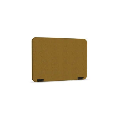 Acoustic desk screen Narbutas Top 530, 1600 x 36 x 549 mm, chipboard 16 mm, mustard, black metal