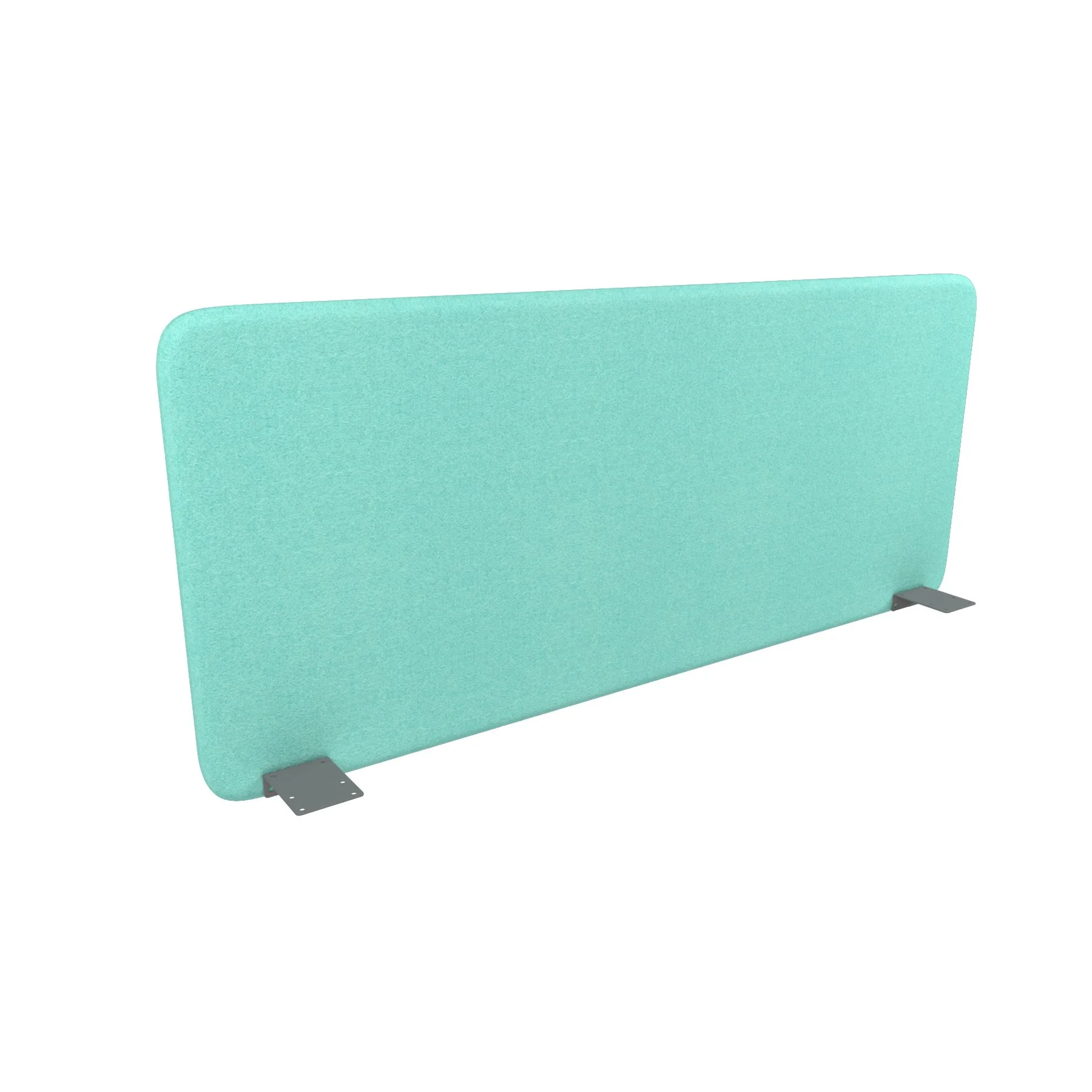 Acoustic desk screen Narbutas Top 530, 1400 x 36 x 530 mm, fabric Velito Presto light mint, gray metal