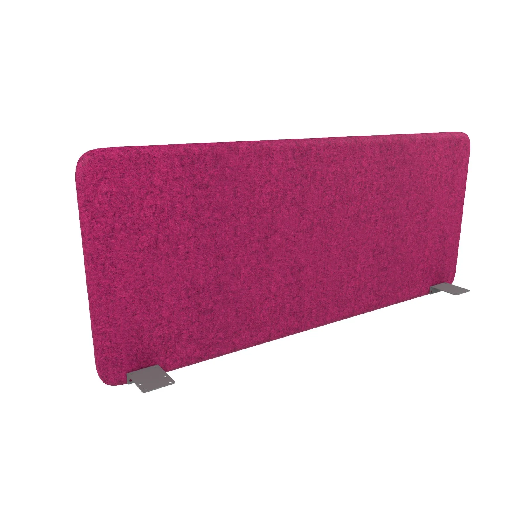 Soundproof desk partition Narbutas Top 530, 1400 x 36 x 530 mm, Velito Presto fabric dark pink melange, gray metal