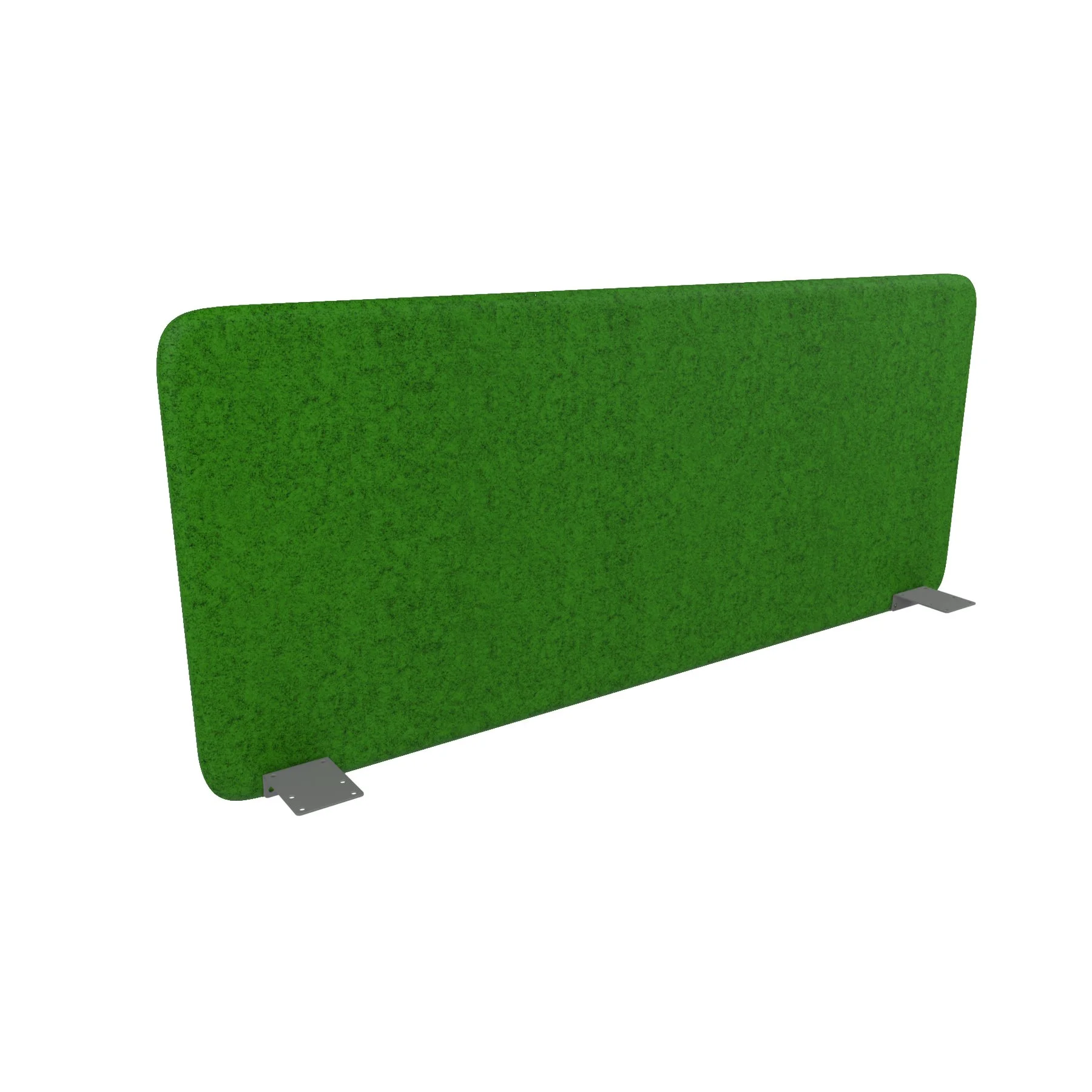 Soundproof desk partition Narbutas Top 530, 1400 x 36 x 530 mm, Velito Presto fabric green melange, gray metal