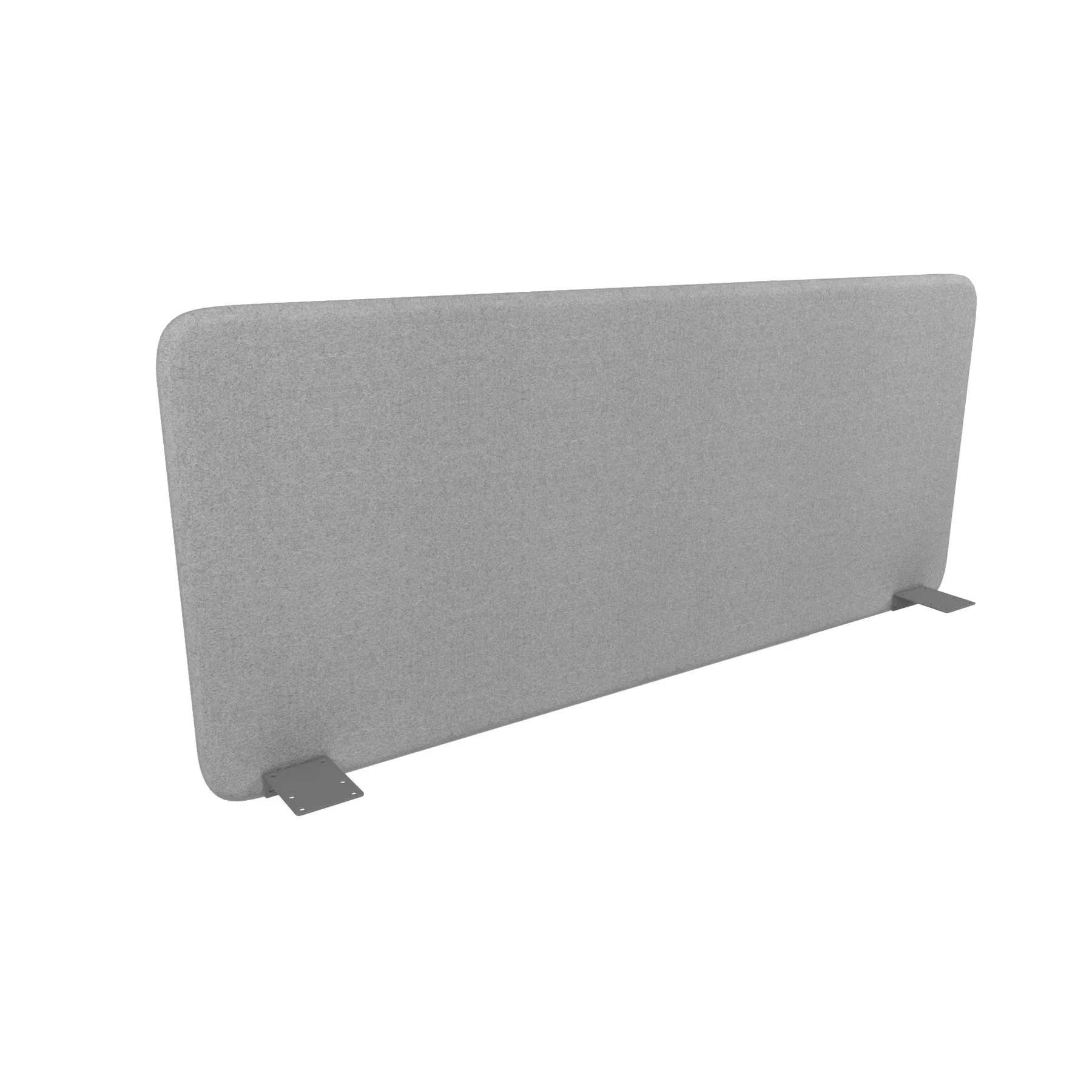 Soundproof desk partition Narbutas Top 530, 1400 x 36 x 530 mm, Velito Presto fabric gray, gray metal