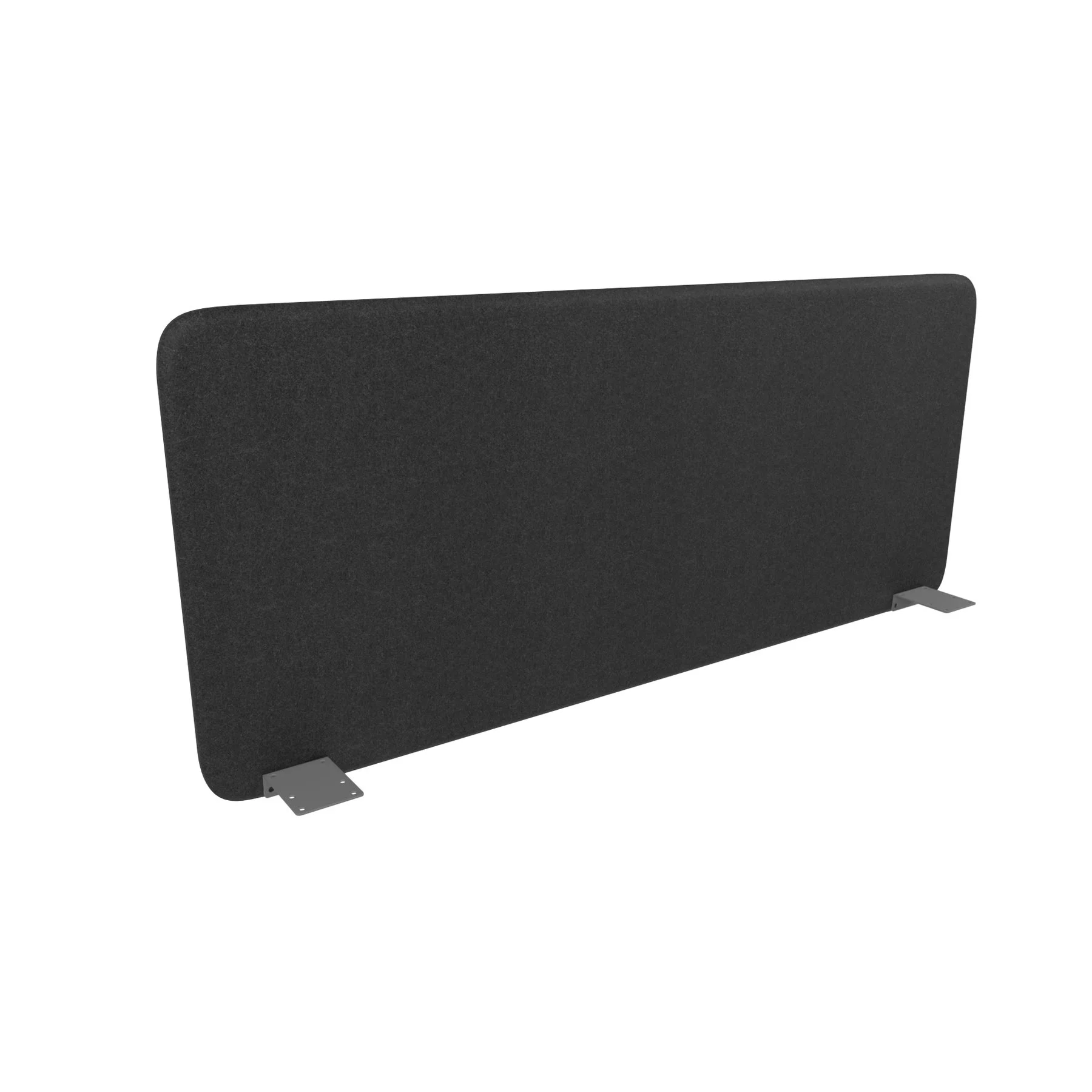 Soundproof desk partition Narbutas Top 530, 1400 x 36 x 530 mm, Velito Presto fabric black, gray metal