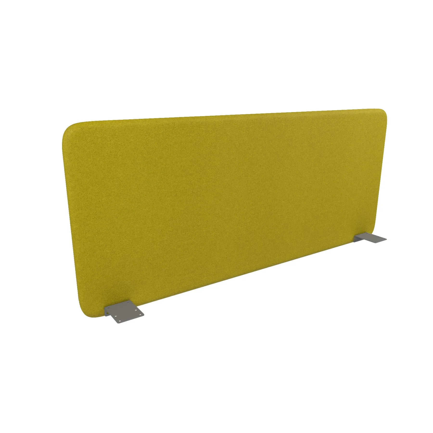 Soundproof desk partition Narbutas Top 530, 1400 x 36 x 530 mm, Velito Presto fabric mustard, gray metal