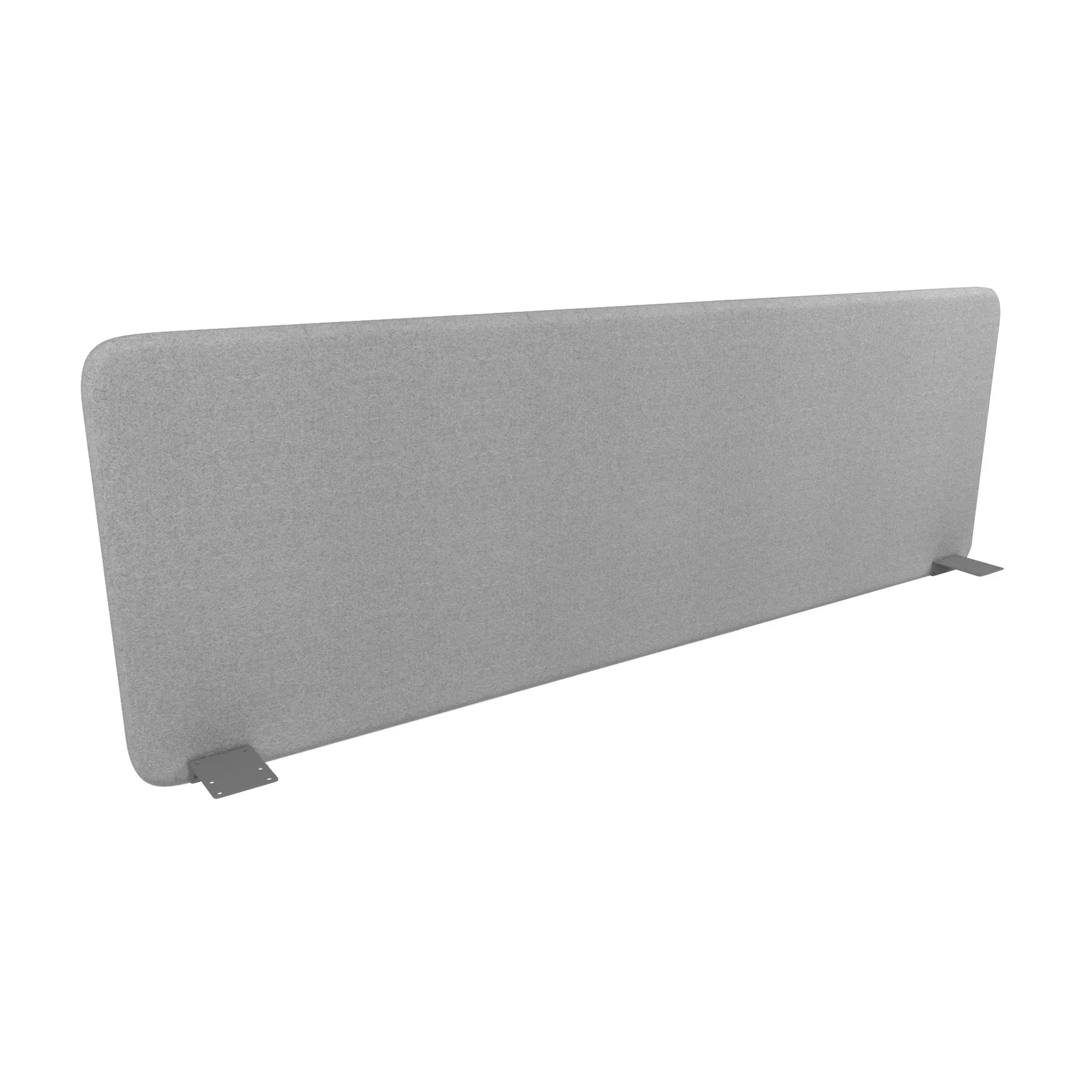 Soundproof desk partition Narbutas Top 530, 1600 x 36 x 530 mm, Velito Presto fabric gray, gray metal