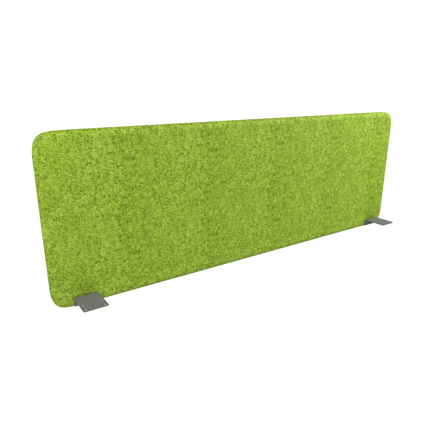 Soundproof desk partition Narbutas Top 530, 1600 x 36 x 530 mm, Velito Presto fabric light green melange, gray metal
