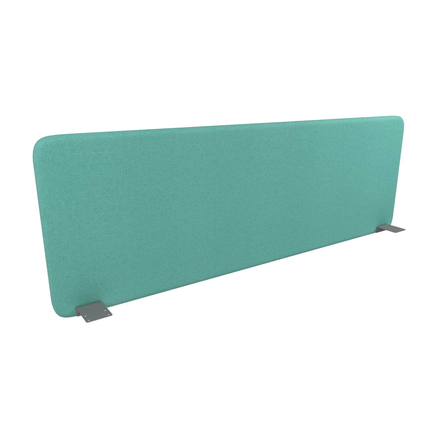 Soundproof desk partition Narbutas Top 530, 1600 x 36 x 530 mm, Velito Presto fabric mint, gray metal