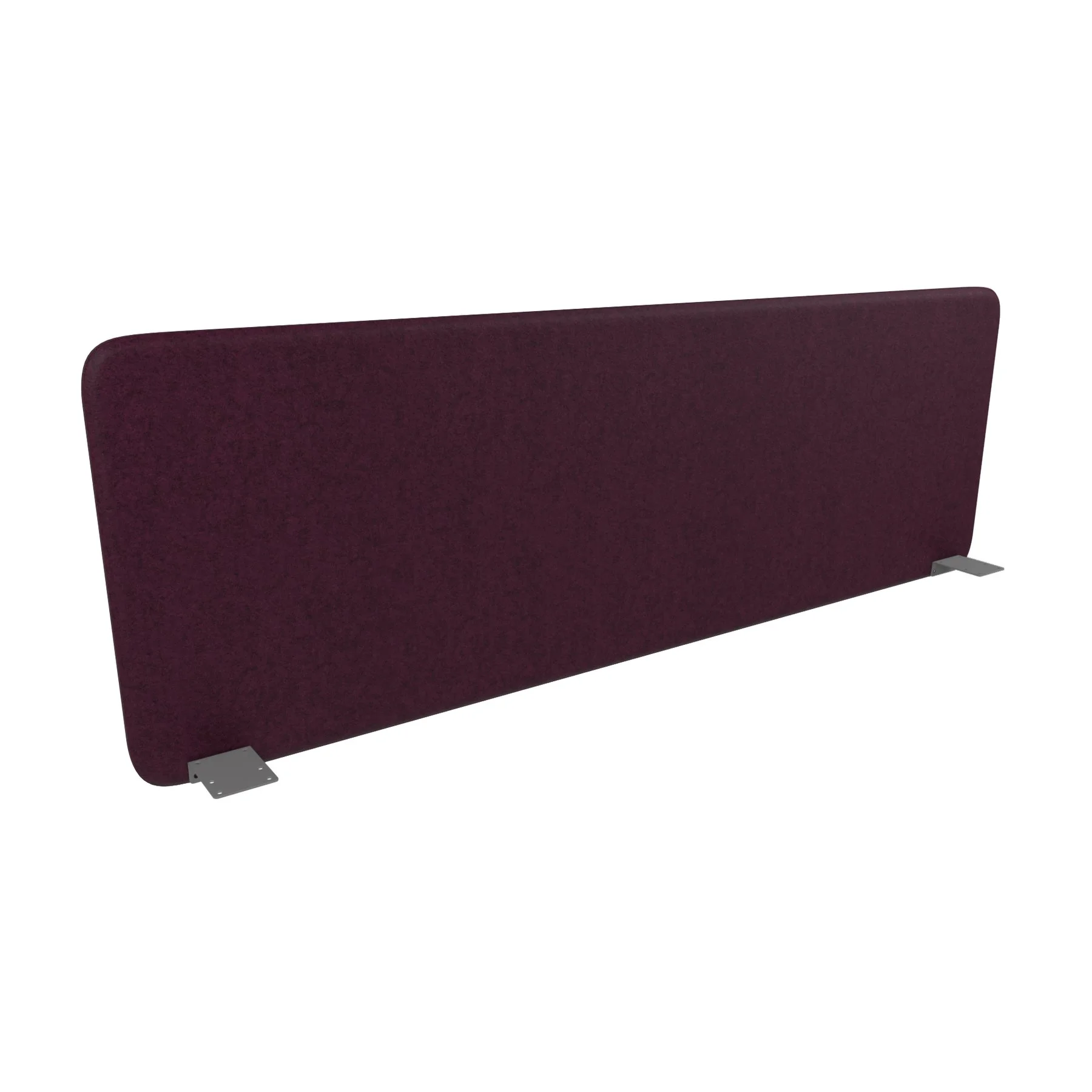 Soundproof desk partition Narbutas Top 530, 1600 x 36 x 530 mm, Velito Presto fabric burgundy melange, gray metal