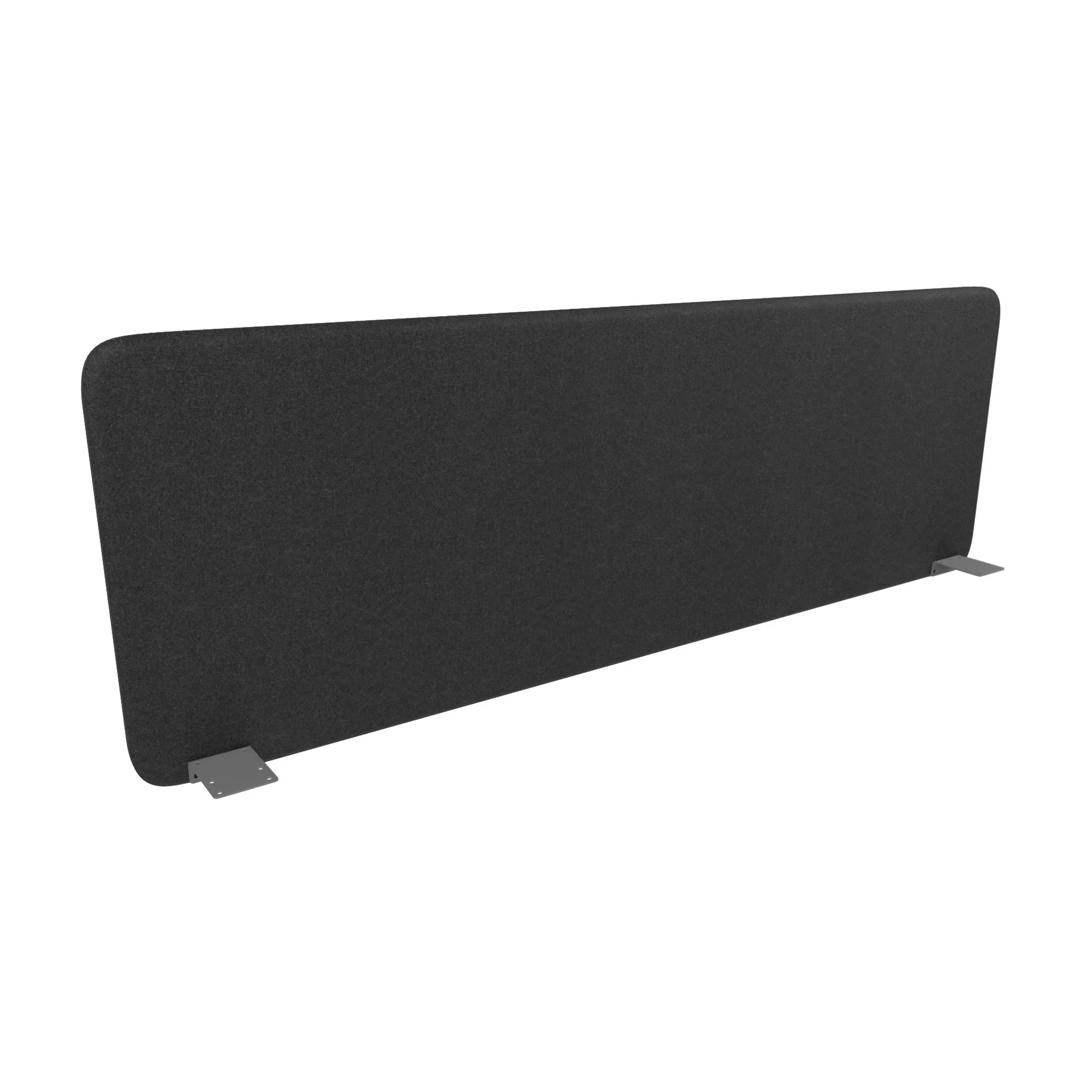Soundproof desk partition Narbutas Top 530, 1600 x 36 x 530 mm, Velito Presto fabric black, gray metal