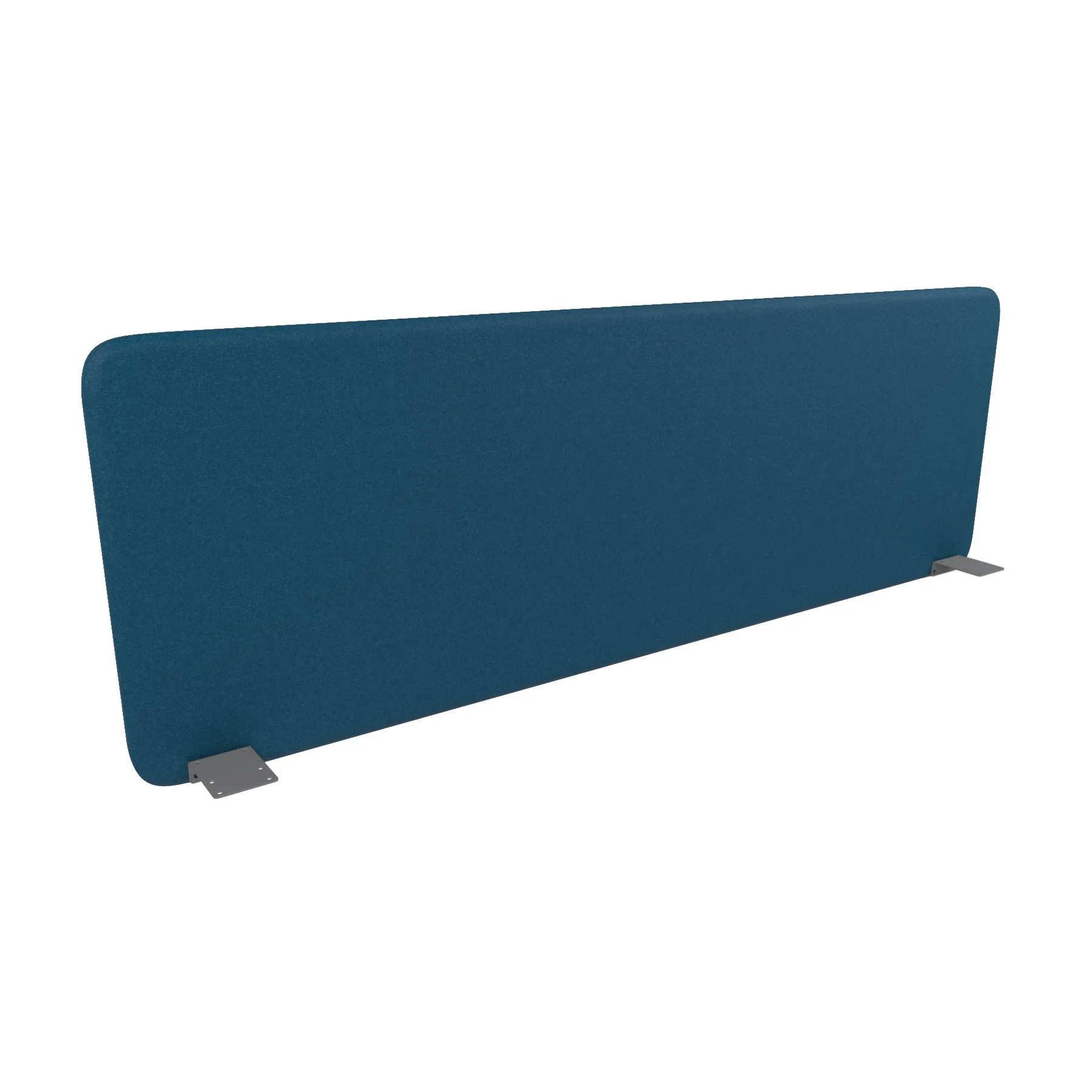 Soundproof desk partition Narbutas Top 530, 1600 x 36 x 530 mm, Velito Presto fabric blue, gray metal