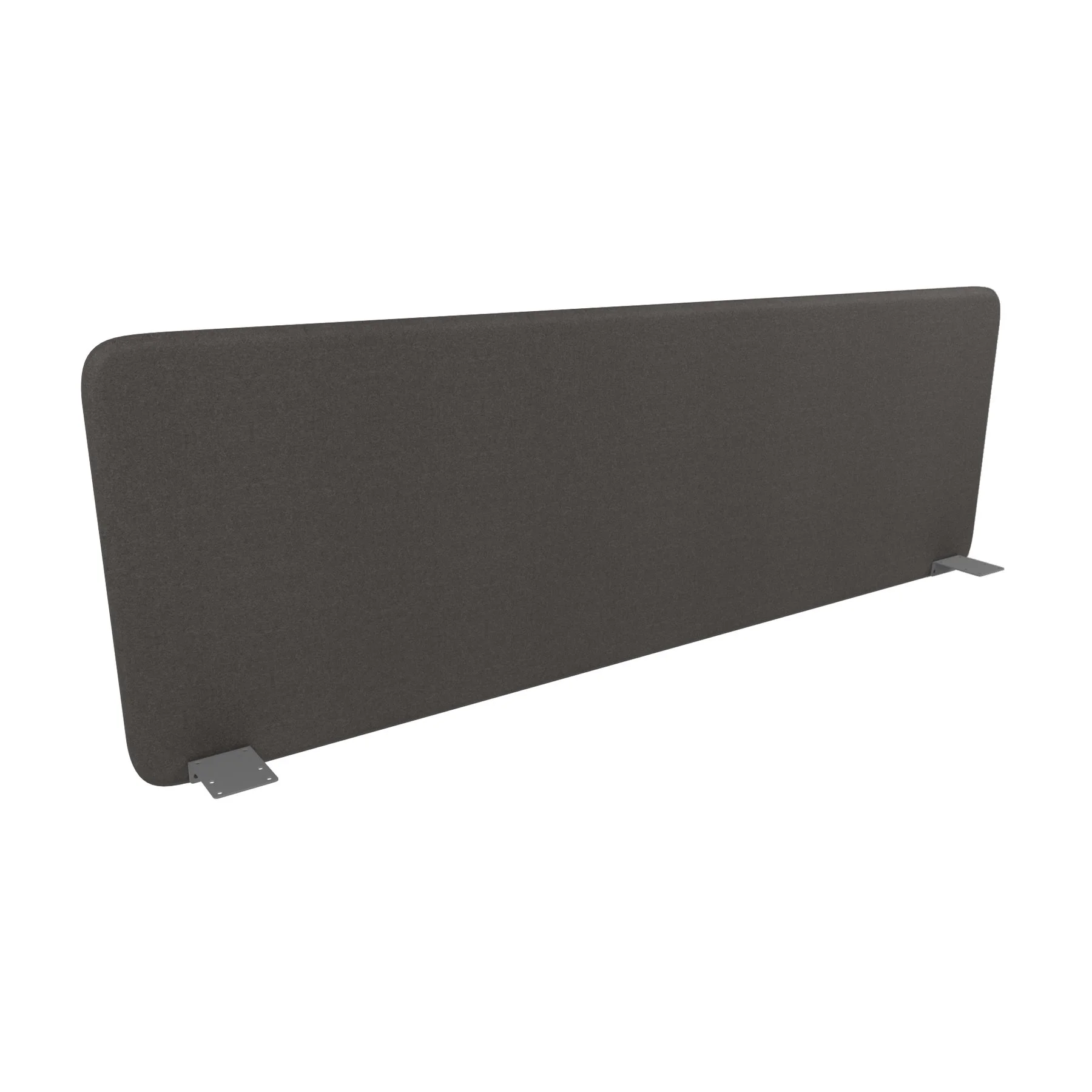 Soundproof desk partition Narbutas Top 530, 1600 x 36 x 530 mm, Velito Presto fabric dark gray, gray metal