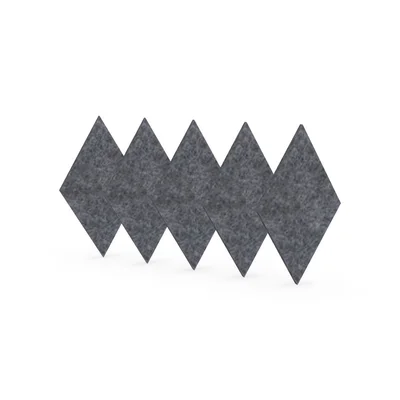 Acoustic panel Narbutas Pet, diamond, 115 x 200 x 9 mm, PET felt, 5 pcs, gray