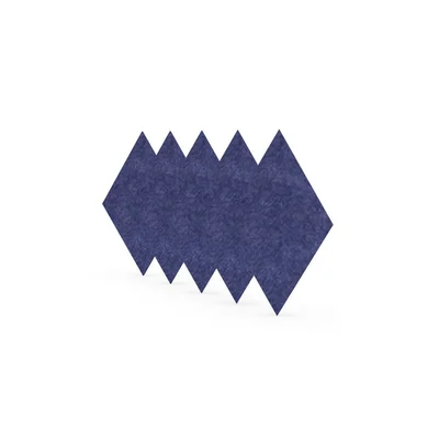 Acoustic panel Narbutas Pet, diamond, 115 x 200 x 9 mm, PET felt, 5 pcs, blue