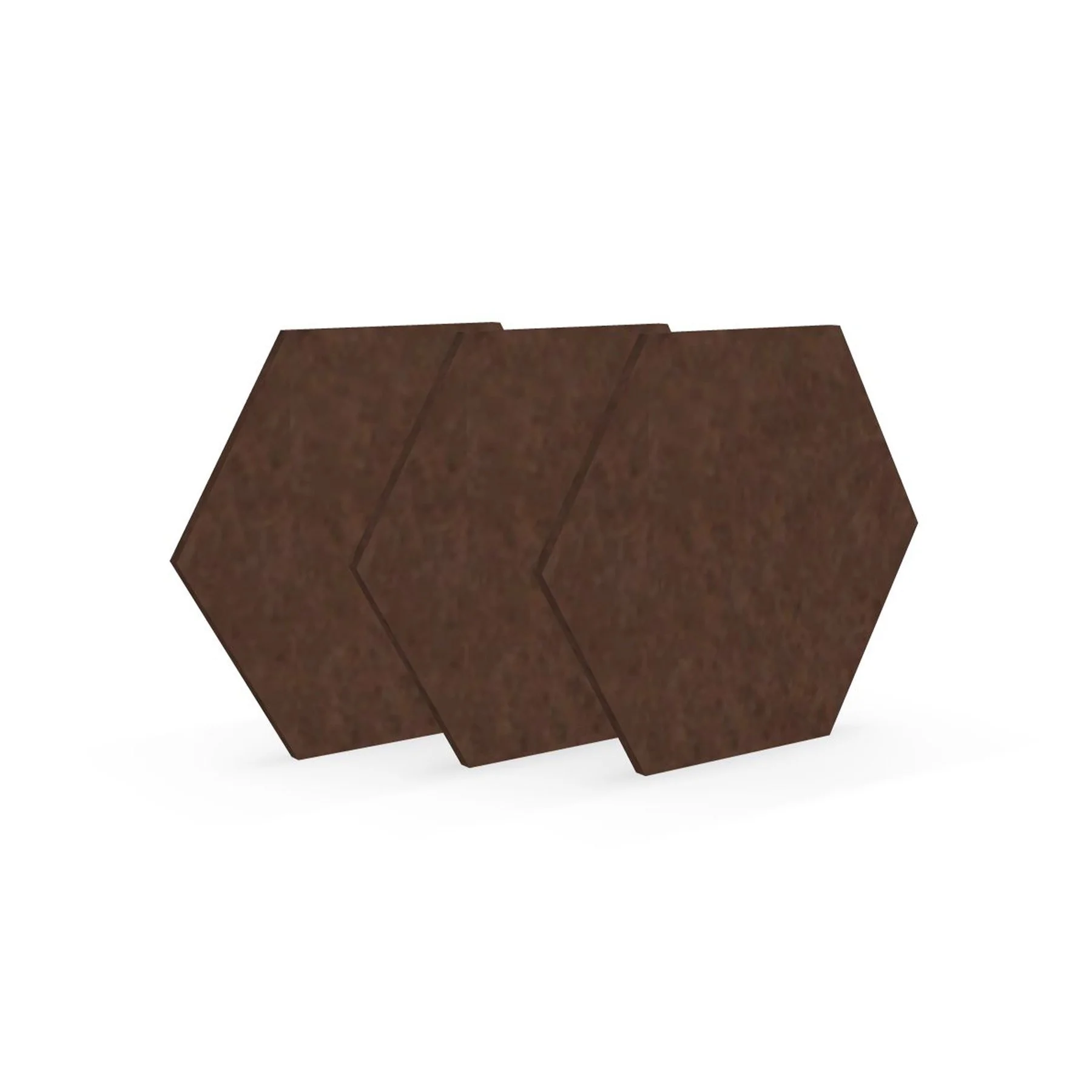 Acoustic panel Narbutas Pet, hexagon, 173 x 200 x 9 mm, PET felt, 3 pcs, chestnut