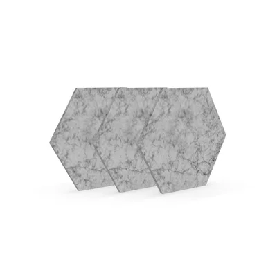 Acoustic panel Narbutas Pet, hexagon, 173 x 200 x 9 mm, PET felt, 3 pcs, light gray