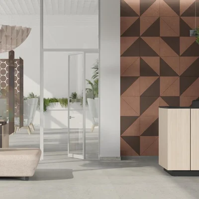 Акустично пано Narbutas Pet, правоъгълник, 200 х 400 х 9 mm, PET филц, 5 броя, светлосиво