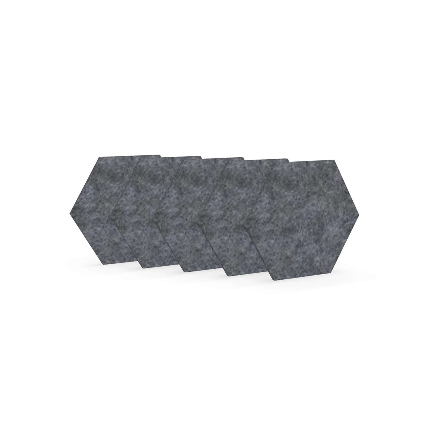 Acoustic panel Narbutas Pet, hexagon, 173 x 200 x 9 mm, PET felt, 5 pcs, gray