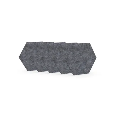 Acoustic panel Narbutas Pet, hexagon, 173 x 200 x 9 mm, PET felt, 5 pcs, gray