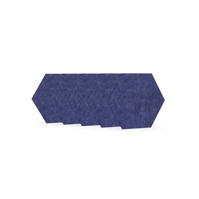 Acoustic panel Narbutas Pet, hexagon, 173 x 200 x 9 mm, PET felt, 5 pcs, blue