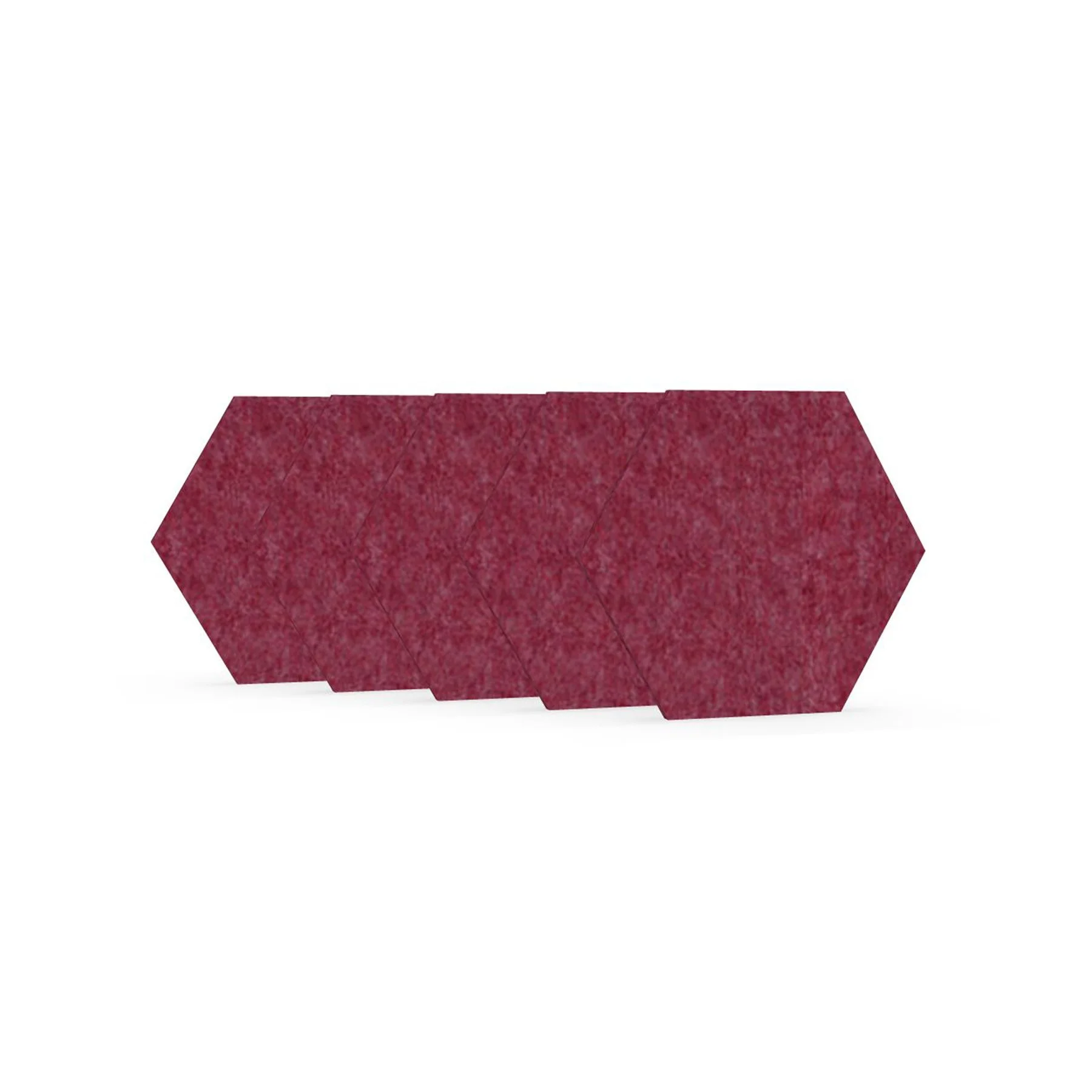 Acoustic panel Narbutas Pet, hexagon, 173 x 200 x 9 mm, PET felt, 5 pcs, dark pink