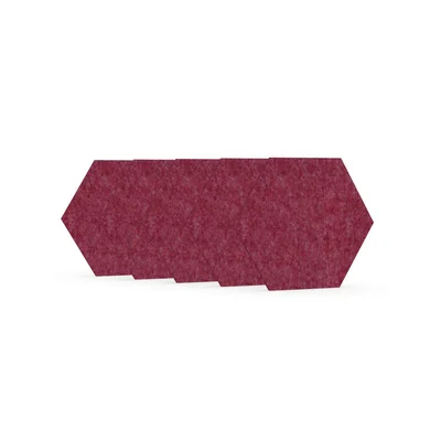 Acoustic panel Narbutas Pet, hexagon, 173 x 200 x 9 mm, PET felt, 5 pcs, dark pink