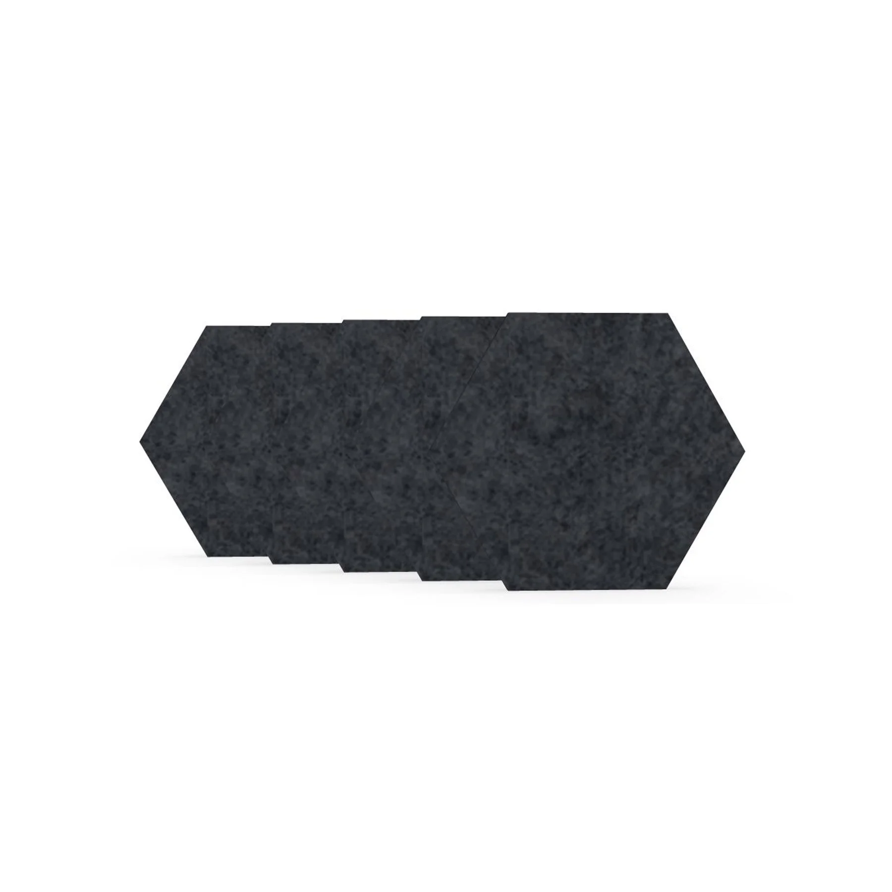 Acoustic panel Narbutas Pet, hexagon, 173 x 200 x 9 mm, PET felt, 5 pcs, dark gray