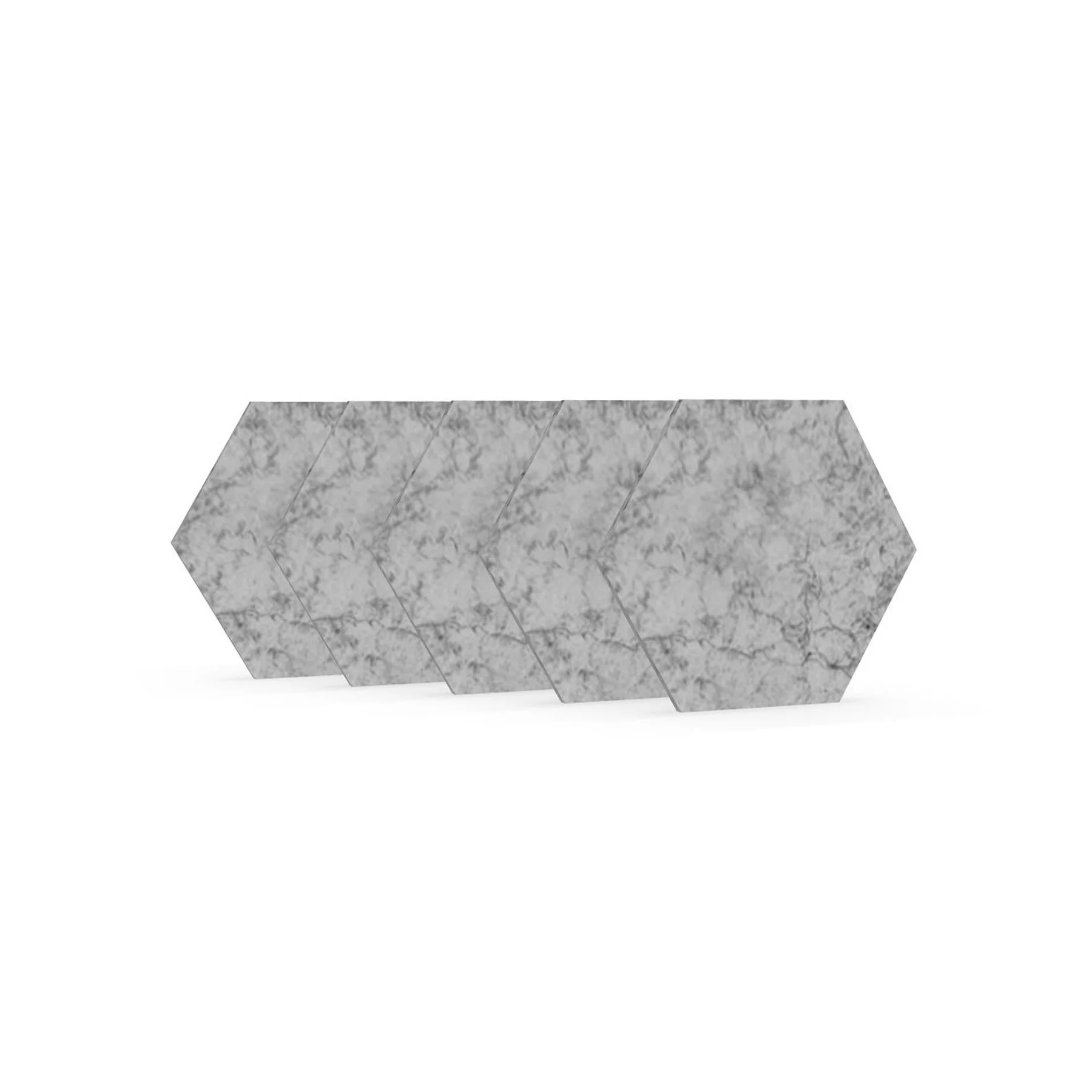 Acoustic panel Narbutas Pet, hexagon, 173 x 200 x 9 mm, PET felt, 5 pcs, light gray