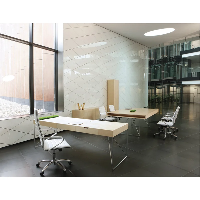 Desk Narbutas Air Executive, 2200 x 800 x 740 mm, maple veneer, black metal