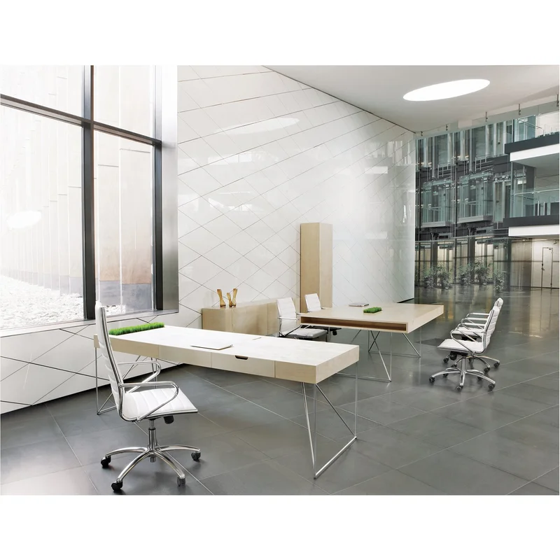 Desk Narbutas Air Executive, 2200 x 800 x 740 mm, maple veneer, black metal