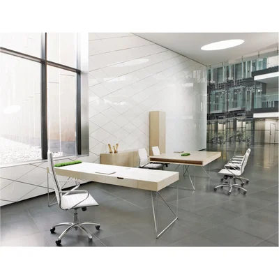 Desk Narbutas Air Executive, 2200 x 800 x 740 mm, maple veneer, black metal