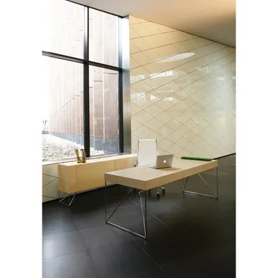 Desk Narbutas Air Executive, 2200 x 800 x 740 mm, maple veneer, black metal