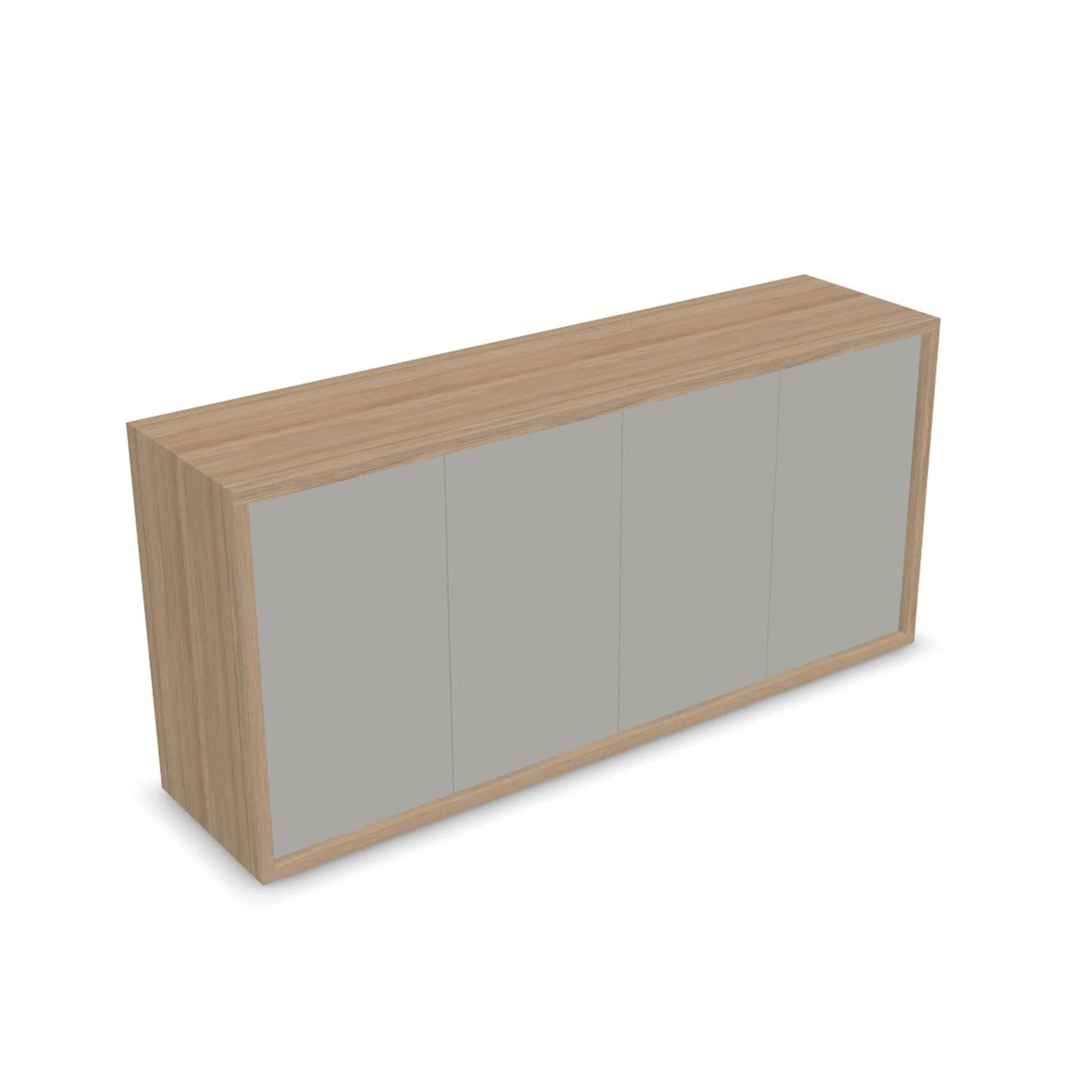 Cabinet Narbutas Nova Executive, 1600 x 350 x 750 mm, chipboard, amber oak melamine, pearl-gray doors