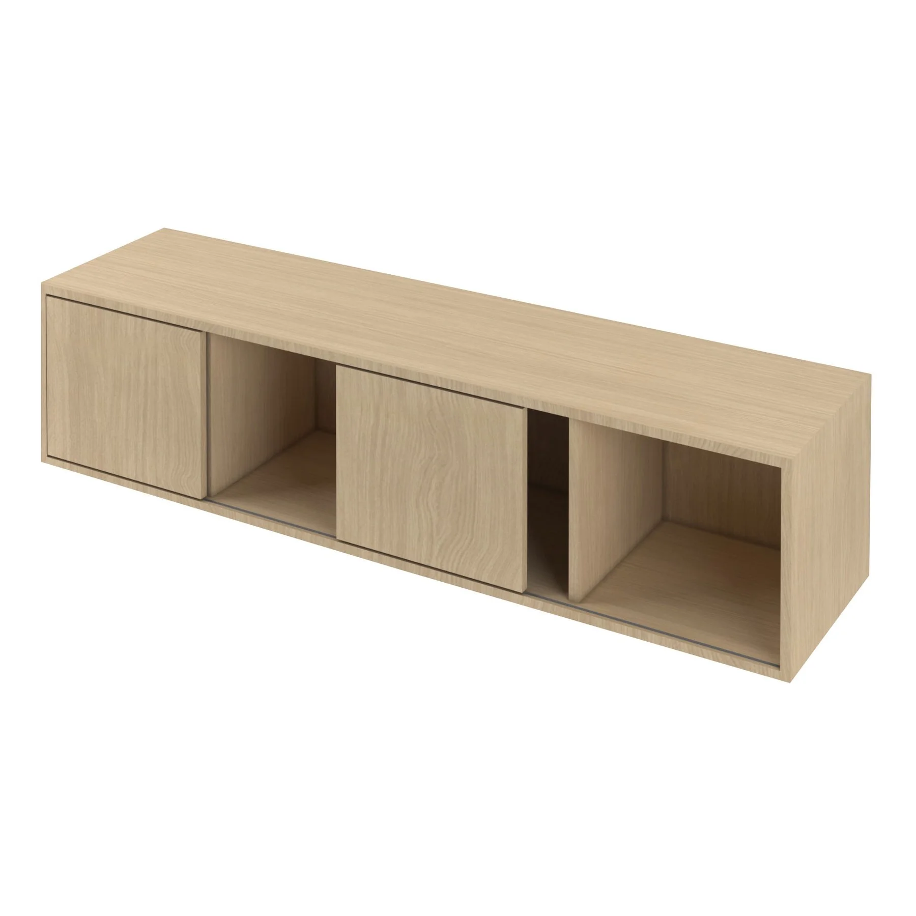 Cabinet Narbutas Choice, sliding doors, 1600 x 400 x 370 mm, chipboard 18 mm, bleached oak melamine, bleached oak melamine