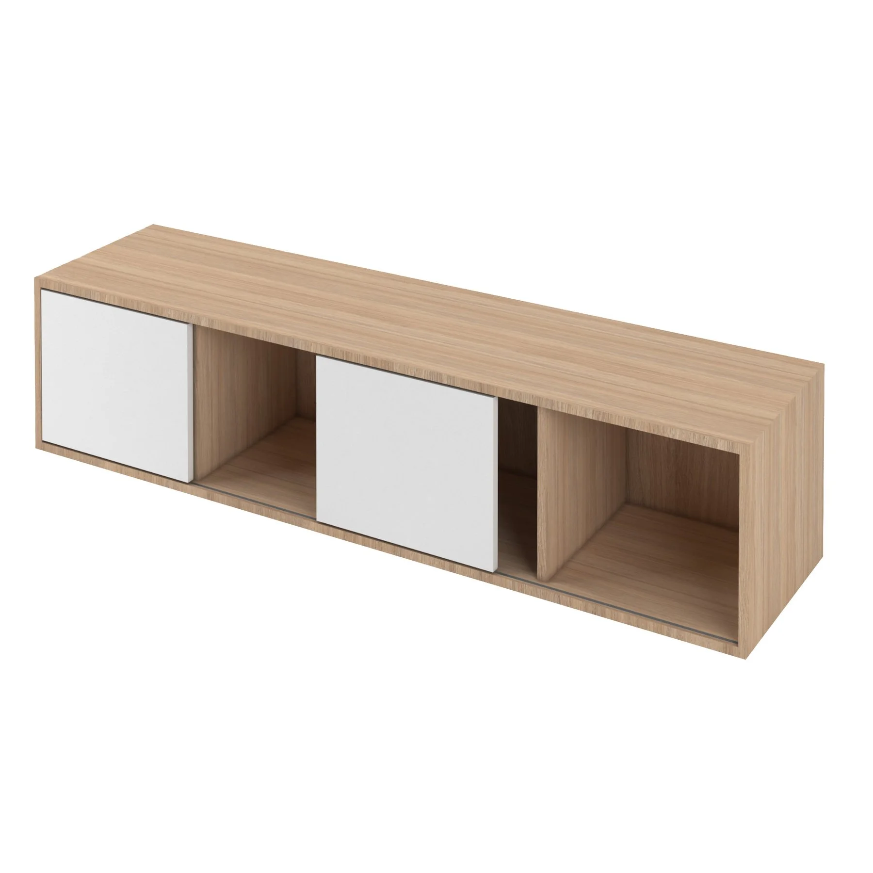 Cabinet Narbutas Choice, sliding doors, 1600 x 400 x 370 mm, chipboard 18 mm, amber oak melamine