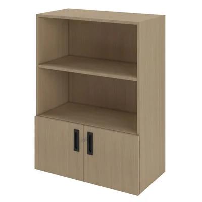 Cabinet Narbutas Choice, 800 x 420 x 1075 mm, chipboard 18 mm, bleached oak melamine, bleached oak melamine, black handle