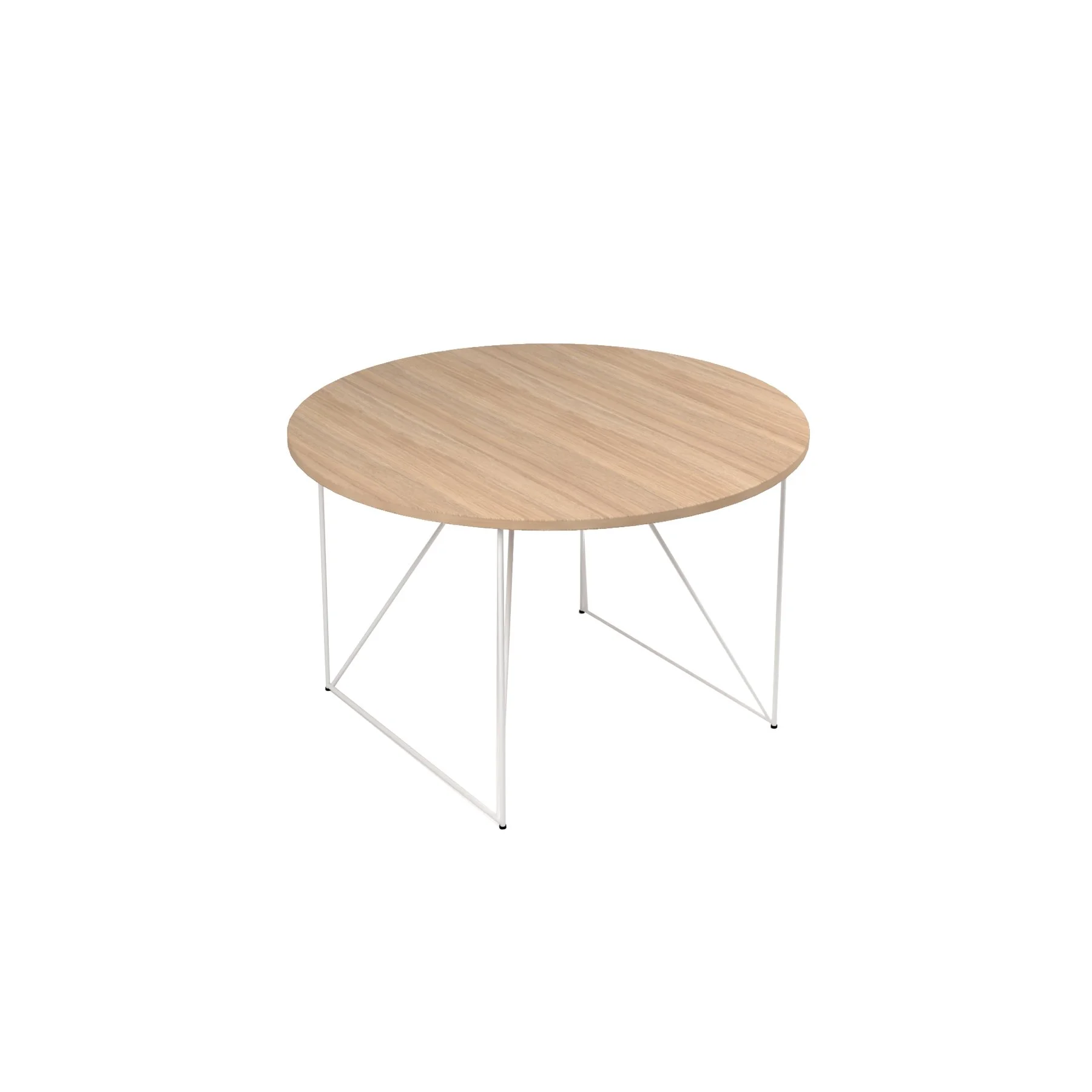 Conference table Narbutas Air, 1200 x 1200 x 740 mm, round top, chipboard 25 mm, amber oak melamine, white metal