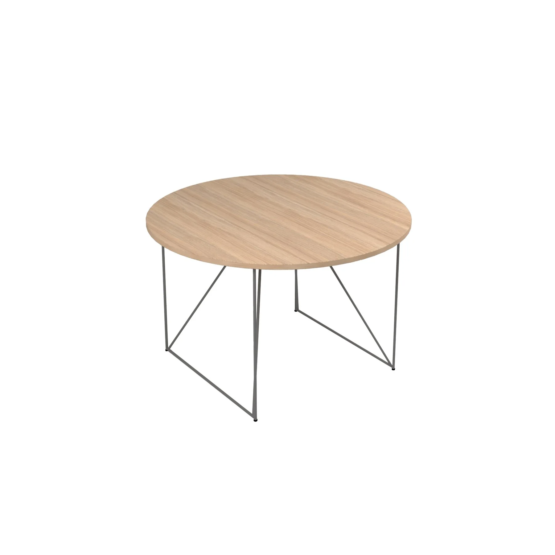 Conference table Narbutas Air, 1200 x 1200 x 740 mm, round top, chipboard 25 mm, amber oak melamine, gray metal